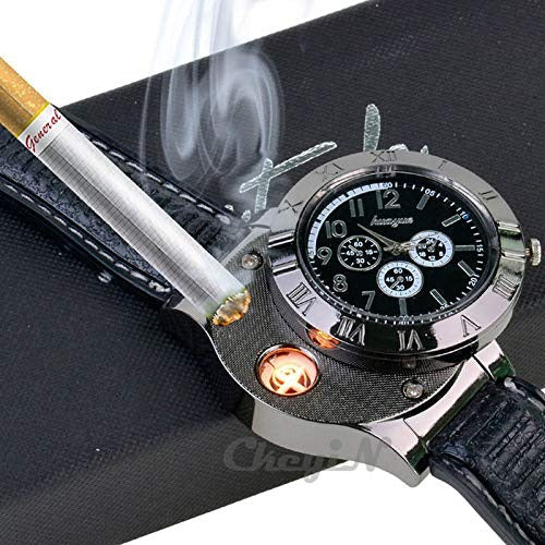Tawfeer Mart™Men's Military USB Lighter Watch
